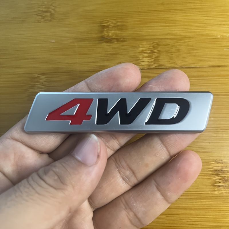 TEMU 1pc, Creative Car Sticker, Metal Material 4wd Letter Modification Badge, Suitable For The Side Of The Car, Fender, Trunk Lid, An Aesthetically