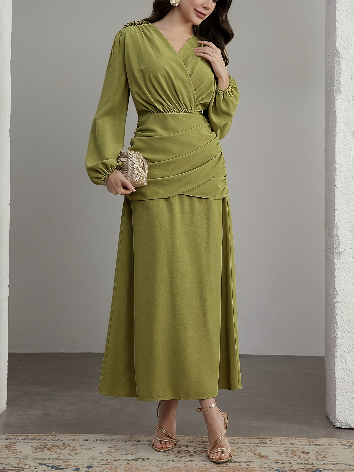 olive green dresses south africa Nucleus  Olive Green Wrap Midi Dress