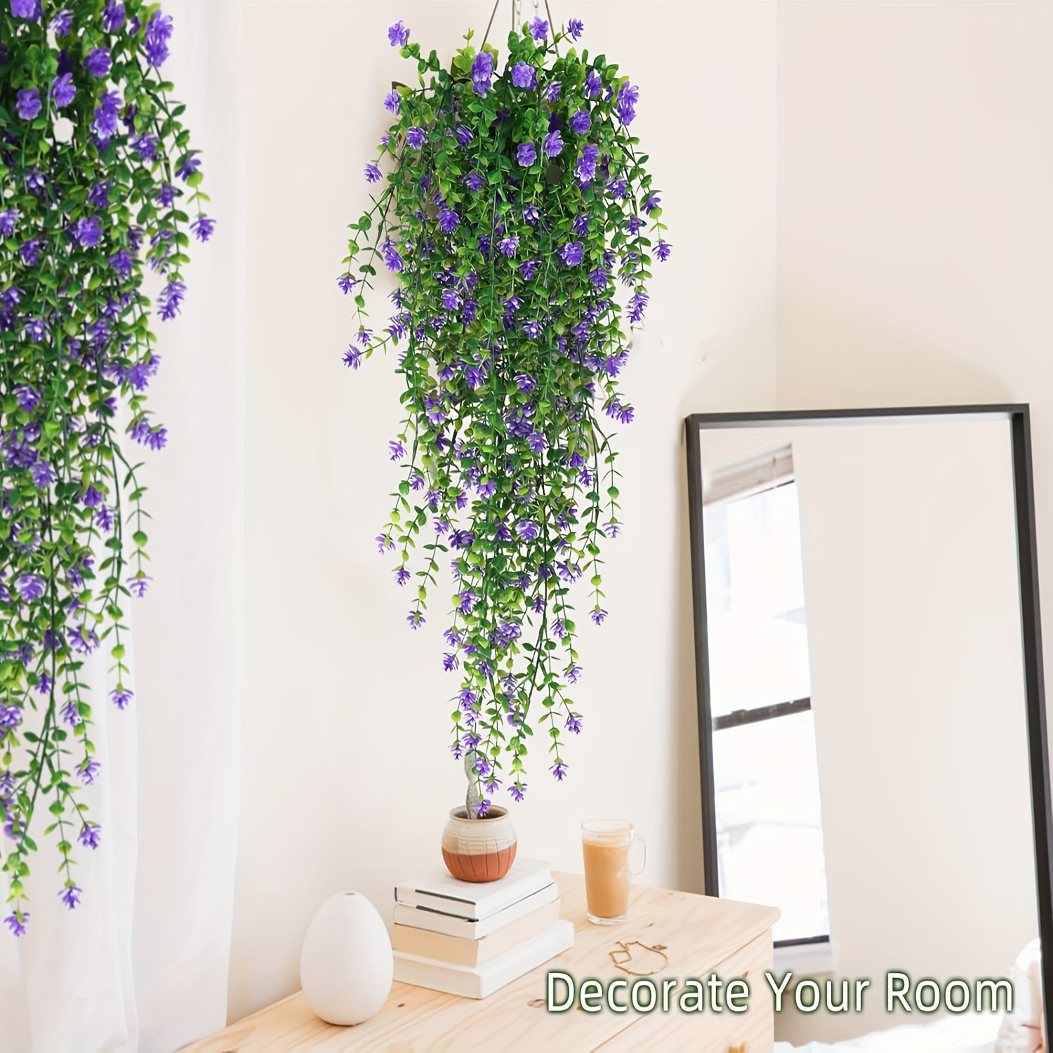 hanging artificial plants 4pcs large faux artificial hanging - Temu Oman