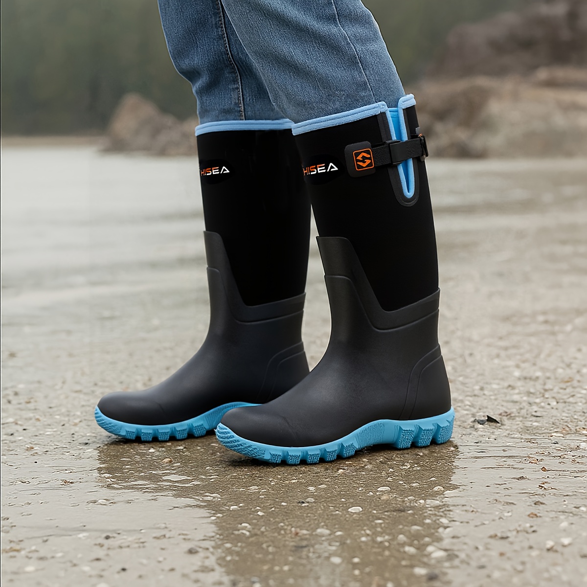 Steel Toe Rubber Boots HISEA Women's Garden Boots Mid Calf Rubber