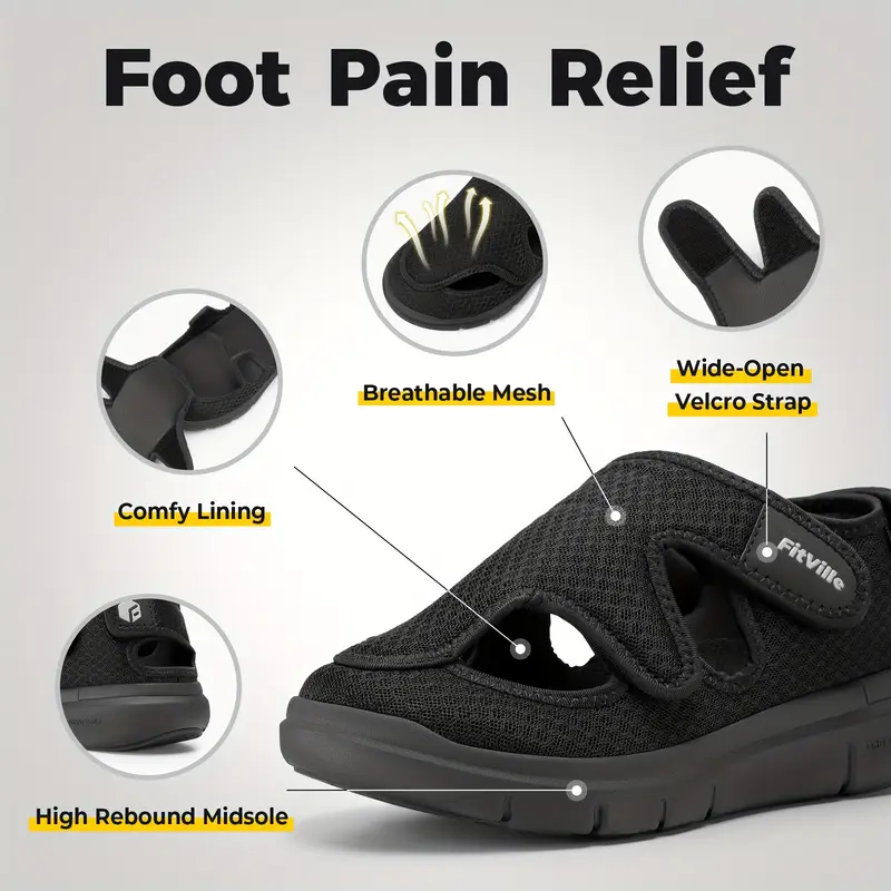 Mens Shoes Diabetic Sandals Widened Mens Shoes With Arch Support Fully Adjustable Straps Mens Sandals Lightweight Casual Shoes Men s Shoes Temu details 6