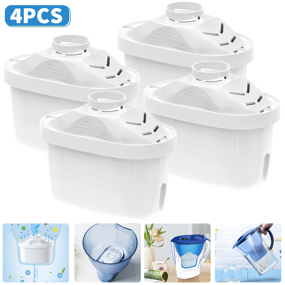 E-shop 4er-Pack Ersatz-Wasserfilterelement für Wasserkocher- und Spenderfilter, Wasserkanister-Zubehör, kompatibel mit gefilterten Kannen – Reduziert