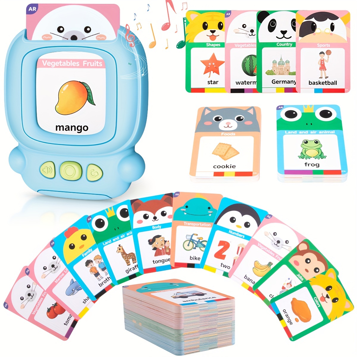 

Talking Flash Cards, Sensory Toys, Learning Materials Audible Flash Cards For Toddlers, 224 Educational Sight Words Cards Learning Toys For Kindergarten Kids Christmas Gift