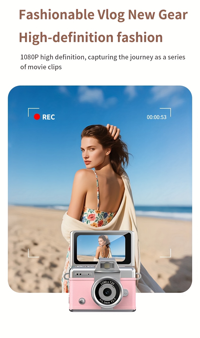 pocket camera with 1 47 ips screen 1080p hd video compact portable vlogging camera suitable for travel self shooting cmos camera with auto   zoom ideal gift for     s Product details 7