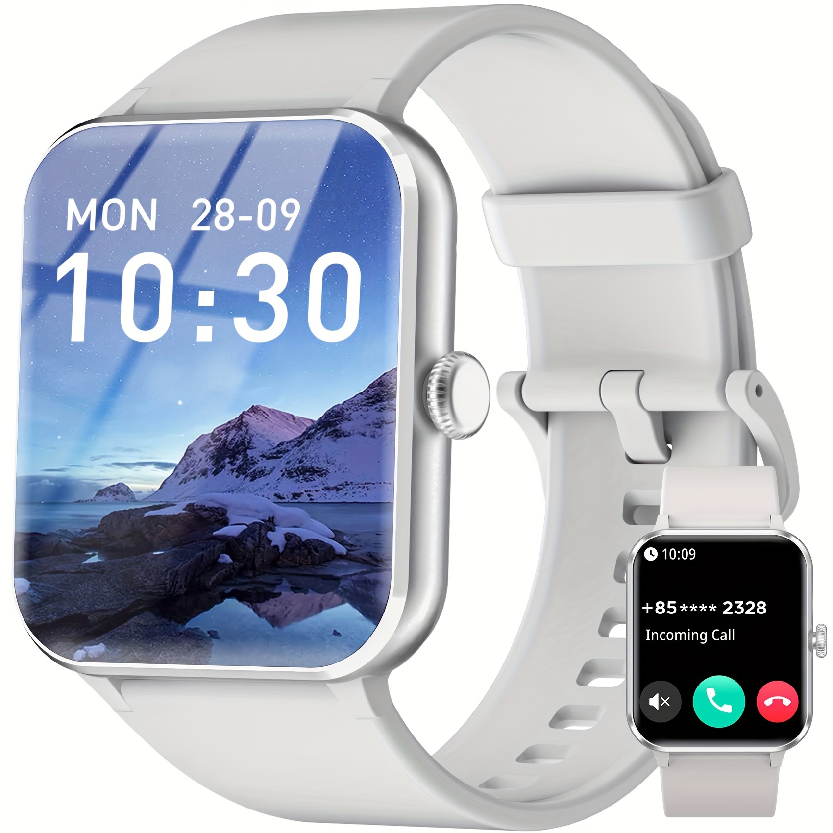 Smartwatch, Compatible con y con teléfonos iPhone, rastreador de  actividad con podómetro, medidor de calorías y cronómetro, reloj de