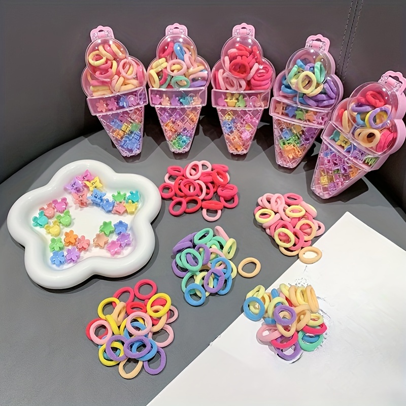 

Ice Cream Box Mini Cute Hair Tie Hair Clip Set