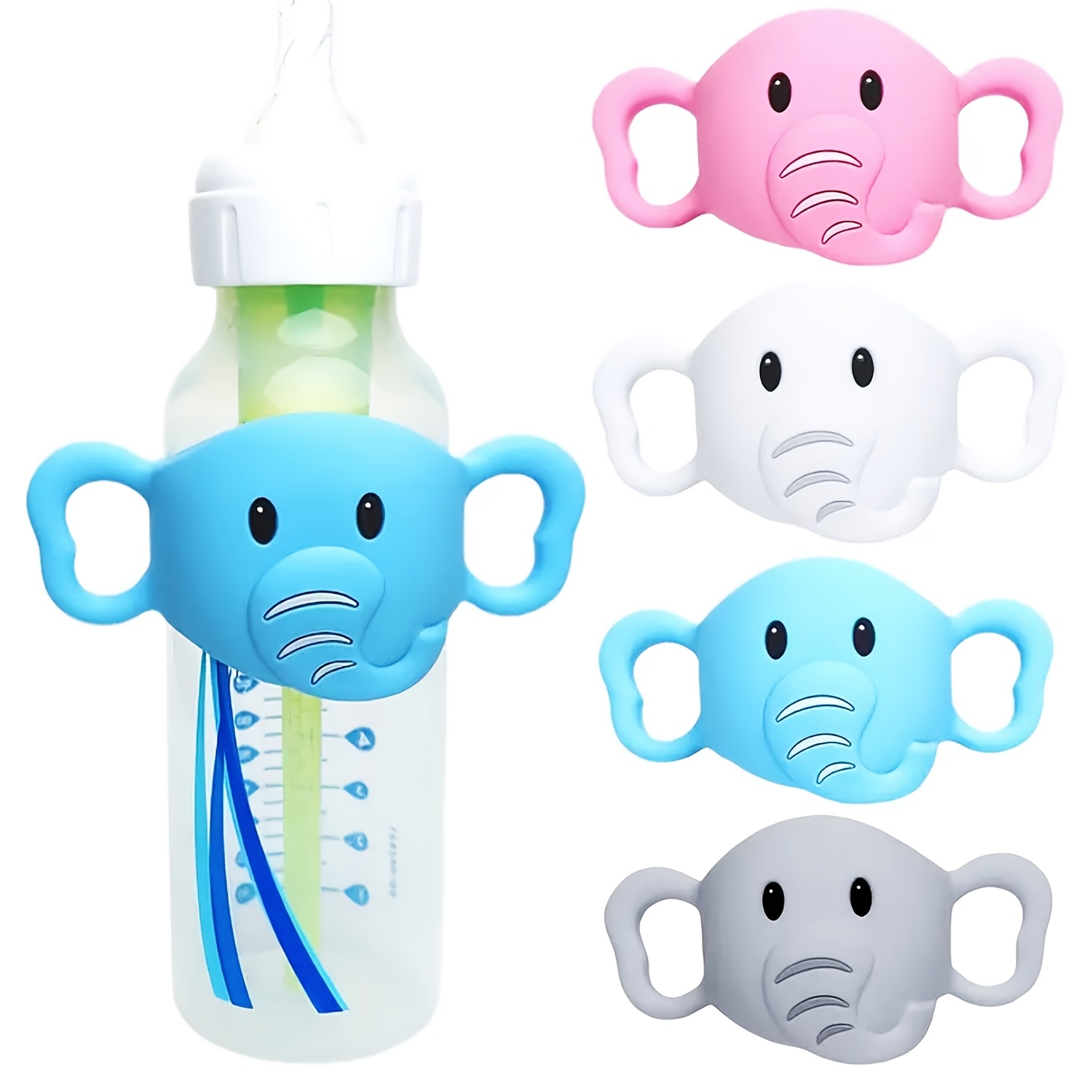 

1pc Elephant Silicone Bottle Handle - Universal Fit, , , Easy To Hold, Suitable For 0-3 Years Old, Standard , Assorted Colors