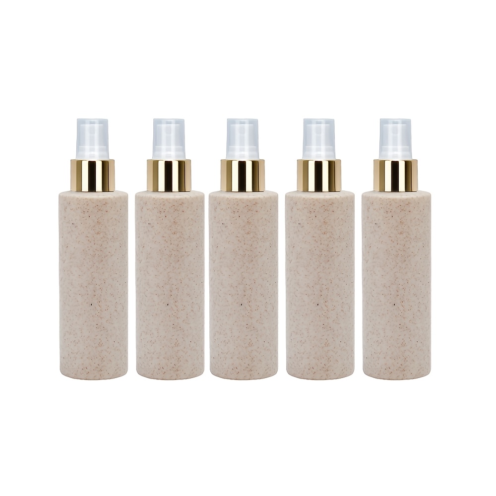 TEMU 5-pack 100ml/3.38oz Wheat Straw Spray Bottles With Caps, Spray Vials For Essential Oils, Perfumes, Cleaning Solutions, And More, High- Cosmetic
