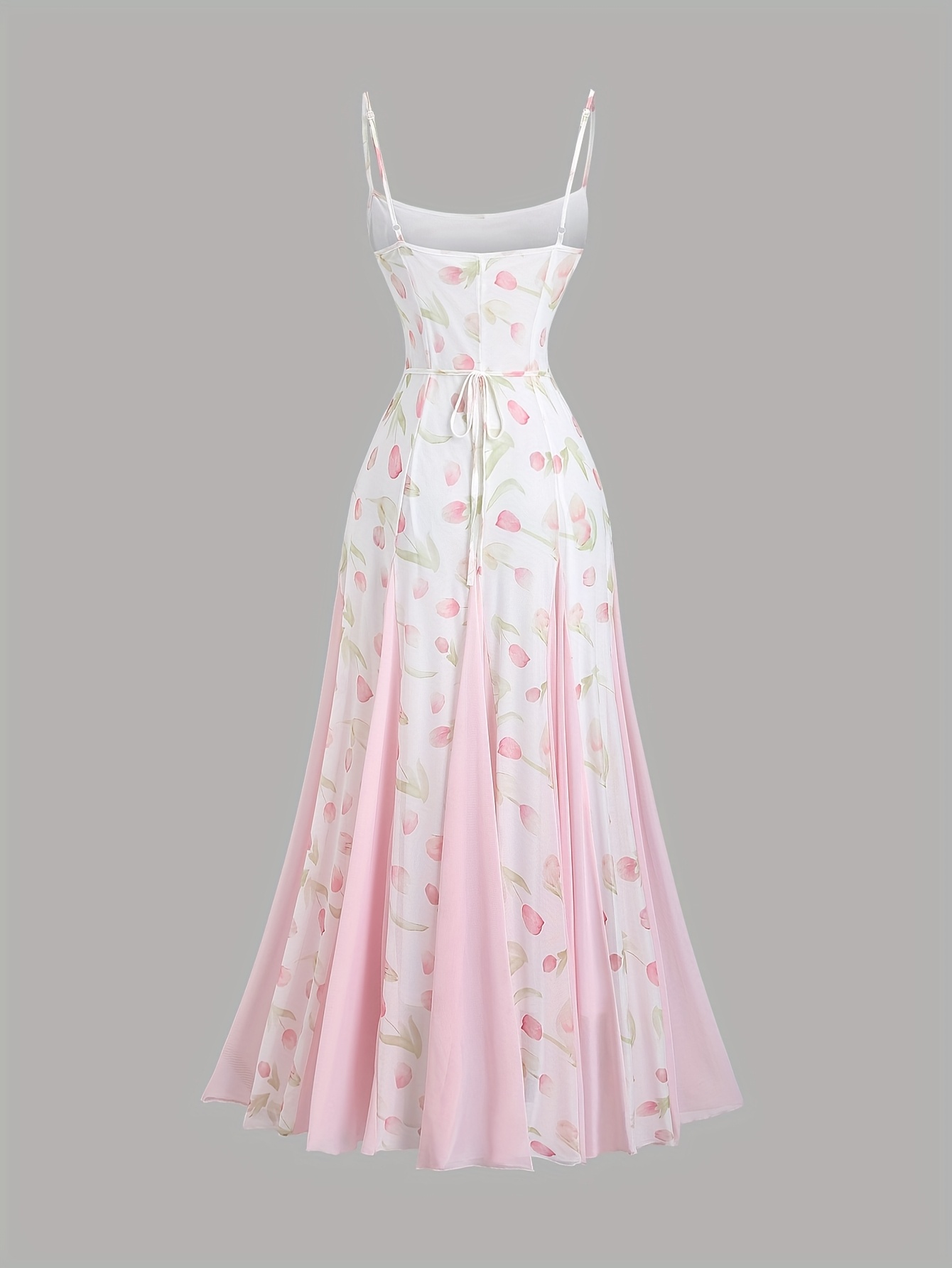 chinese dress ladies Ladies Pink Floral Print Tulip Hem Jersey Wrap Dress – Classy Cozy Cool |  Made in USA main image 1