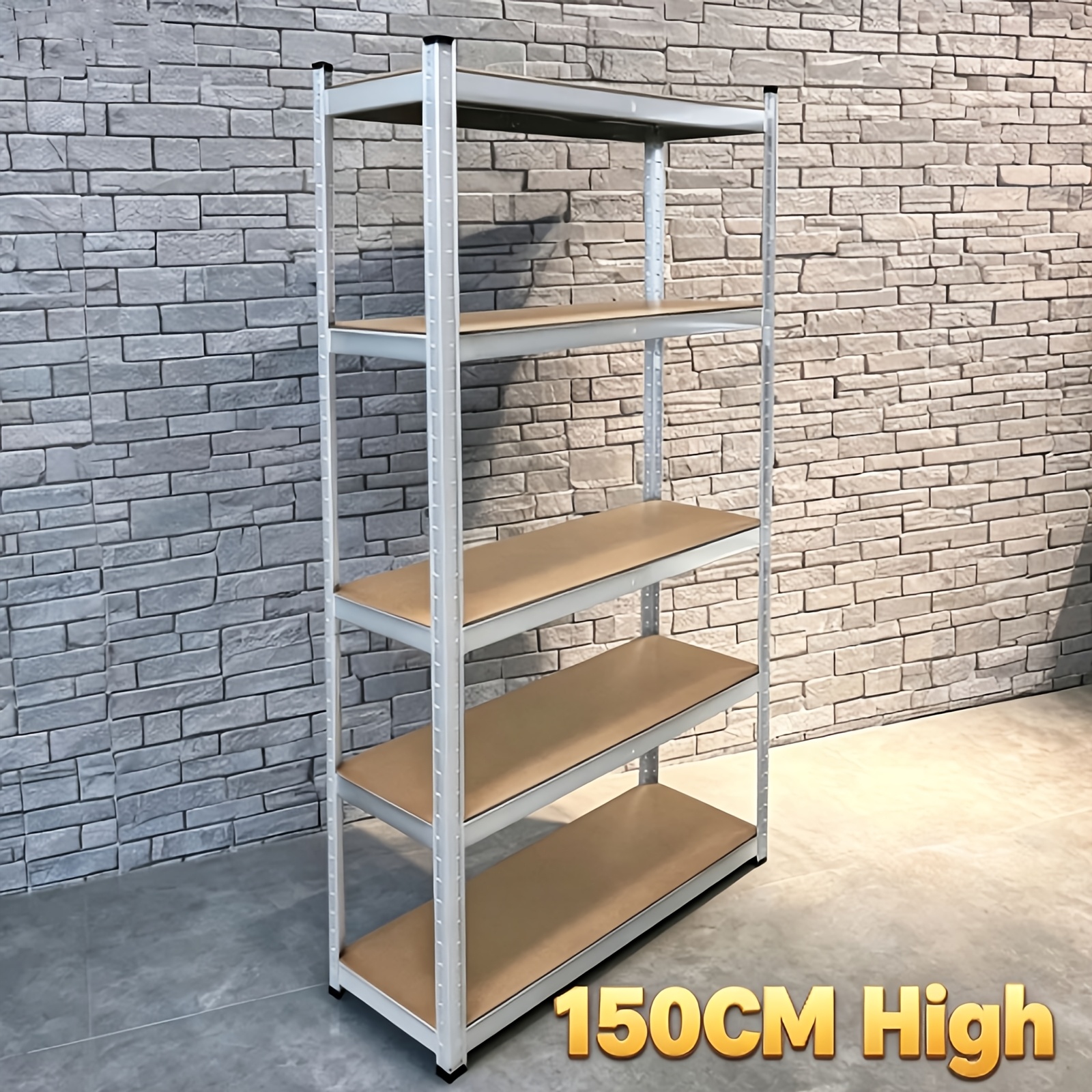 TEMU 5-tier Heavy-duty Storage Rack, -free Adjustable Shelving With Mdf Boards, Load Capacity 875 Kg ( Per Tier), Industrial-grade Metal Frame,