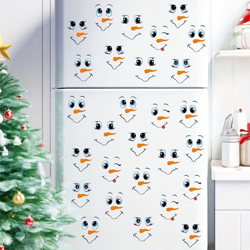 

300pcs 10 Of Snowman Set - -adhesive Refrigerator And Decoration, Suitable For Labels And Decoration, Pvc Decoration Refrigerator Cup