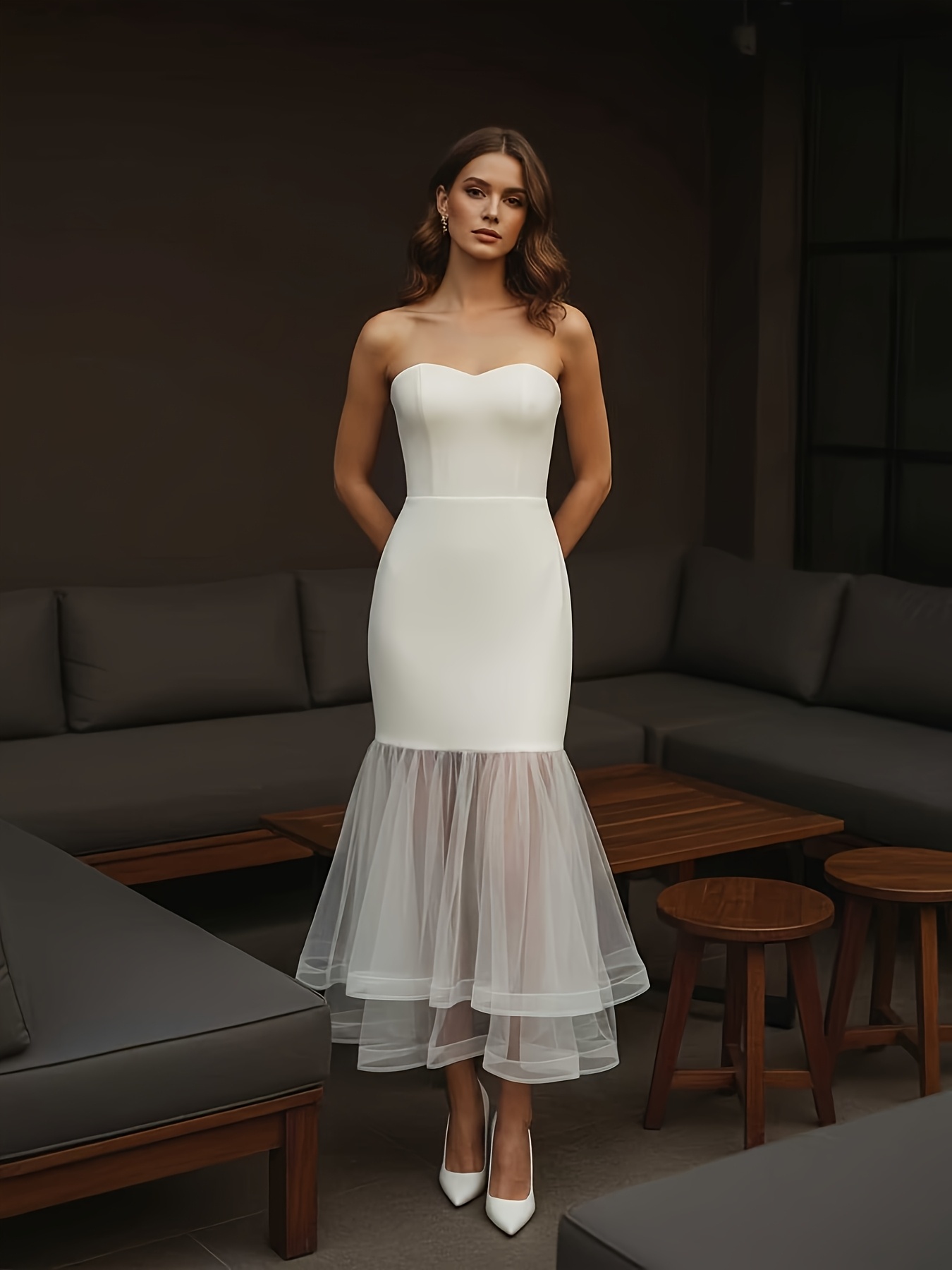mermaid satin sleeveless graduation evening gown strapless - Temu Cyprus