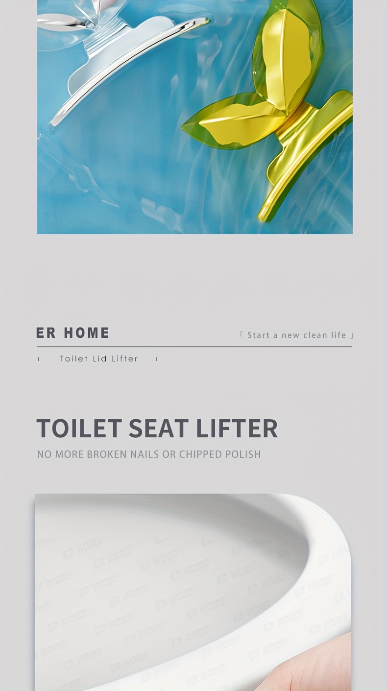 Toilet Lid Puller - No-Contact Hands-Free Toilet Cleaning Tool with Ergonomic Handle, Durable Plastic Bathroom Accessory for Easy Cleaning & Discreet Design, Toilet Accessories, Sleek Design, Smooth Finish