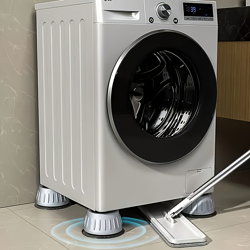 TEMU 4pcs Washing Machine Pad Set - Non-slip, Shock-absorbing, Noise-reducing Mat, Suitable For Refrigerators And Appliances