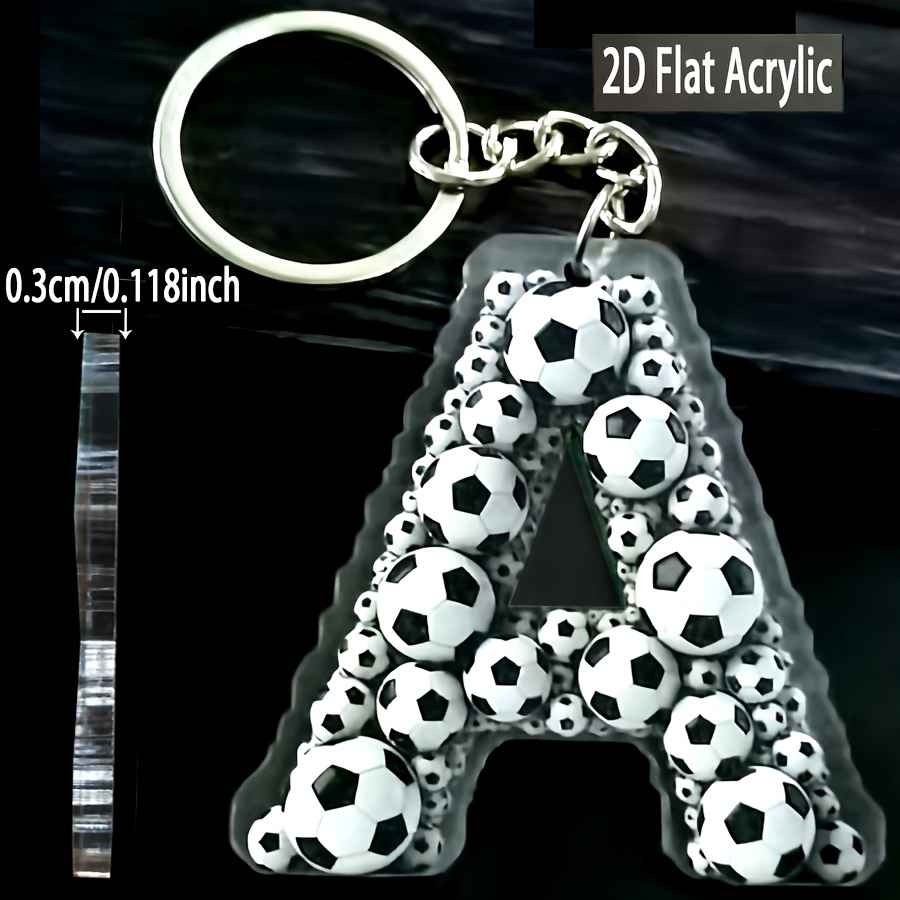 TEMU [2D ] Regalo de Navidad, Llavero de Fútbol Acrílico 2D, Diseñado Como Colgante de Llavero para Jugadores y Fans de Fútbol, Adecuado para Regalos