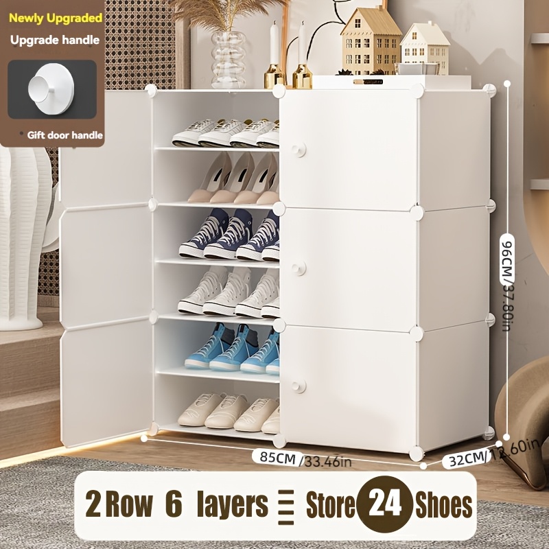 TEMU A Pure Shoe Rack , Featuring 1/2/3 Columns And 4/6/8/10 Layers, A Portable Shoe Cabinet, An Expandable Vertical Shoe Rack That Can Hold 8-60