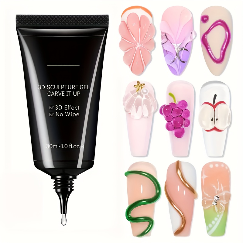 TEMU 15g 3d Nail Gel Sculpting Gel Nail For Nail Diy Nail Craving Molding Gel For 3d Gel Nail Art Polish Painting Drawing Gel Sculpture Gel Nail Decoration