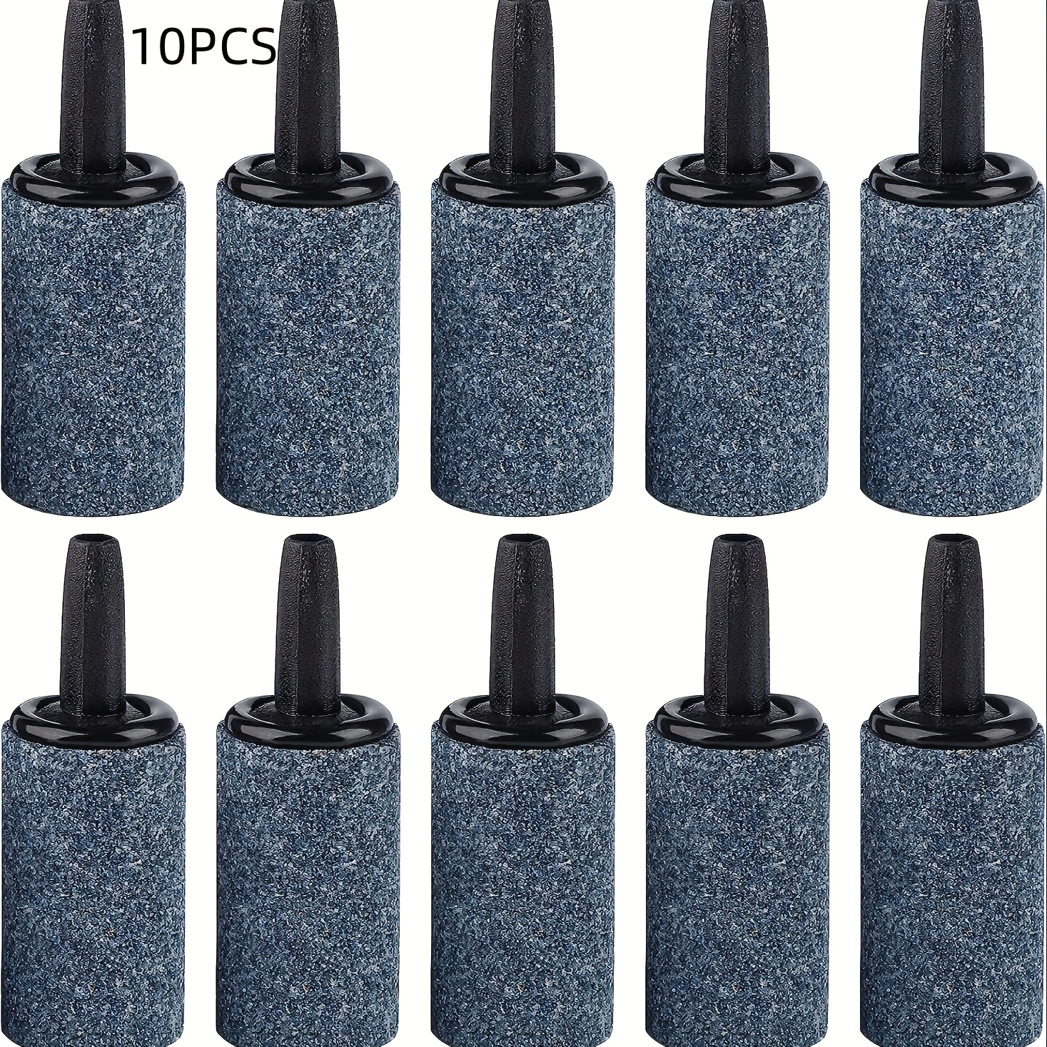 TEMU Lot de 10 pierres à air diffuseurs pour aquarium | Tête de sable silencieuse, augmente l', convient aux pompes à air nano et aux aquariums, pile
