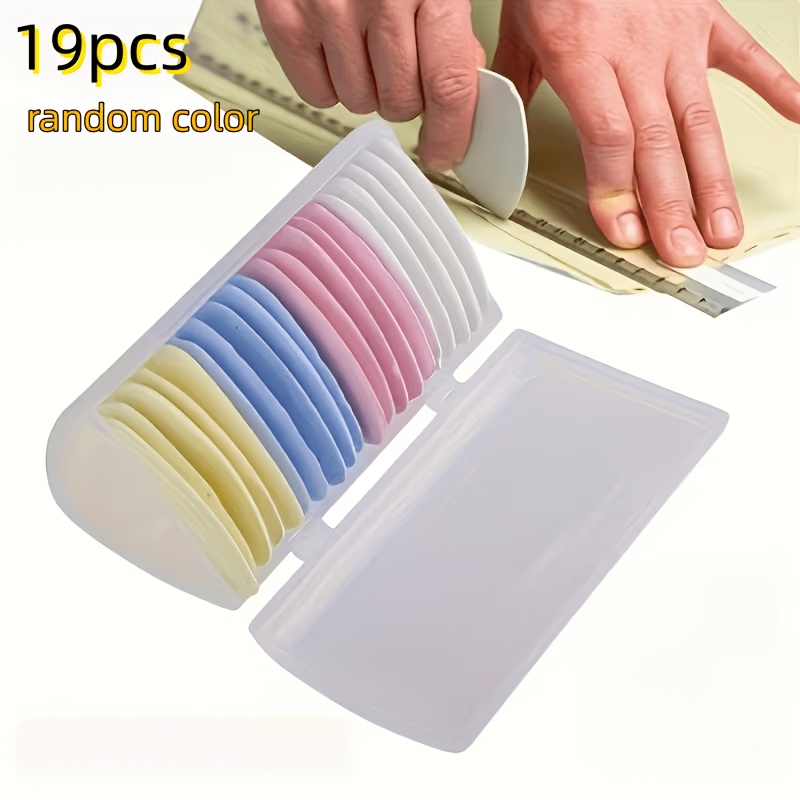 TEMU Set de 19 bloques de de tela de , marcadores de tela triangulares borrables para de fibra química, adiciones de artesanía de costura a para