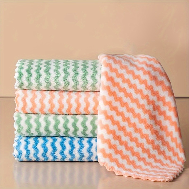 

Random Color 5 Pack Thick Cloth With And Strong Water Absorption, Used For Kitchen Hygiene And Cleaning