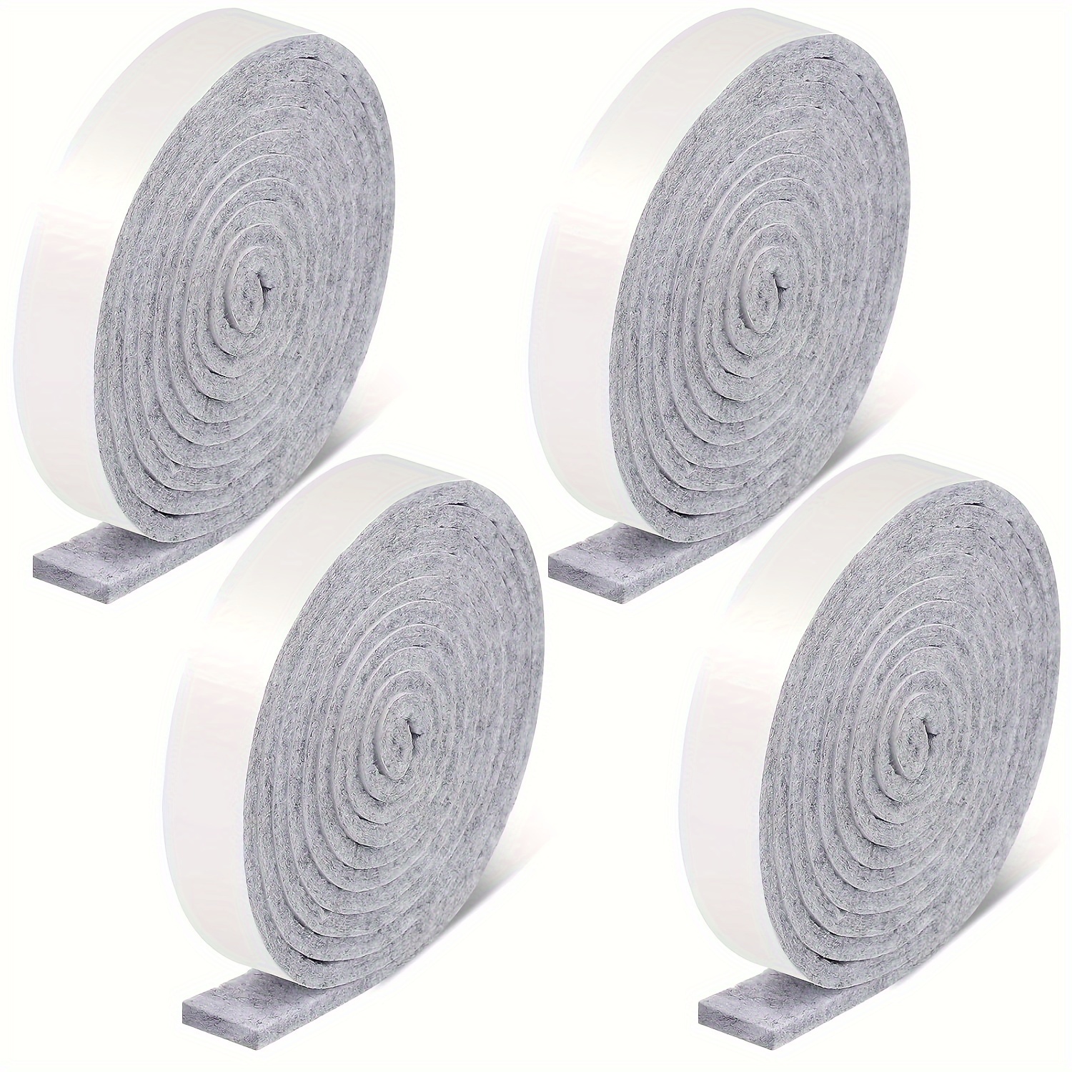 240 Inch Felt Strip With Adhesive Backing Heavy Duty Felt Tape Polyester Felt Roll For Silent Desk Leg Stickers Used To Protect Furniture And Free Diy Glue Light Gray, 0.5x60 Inches/roll, 4 Rolls