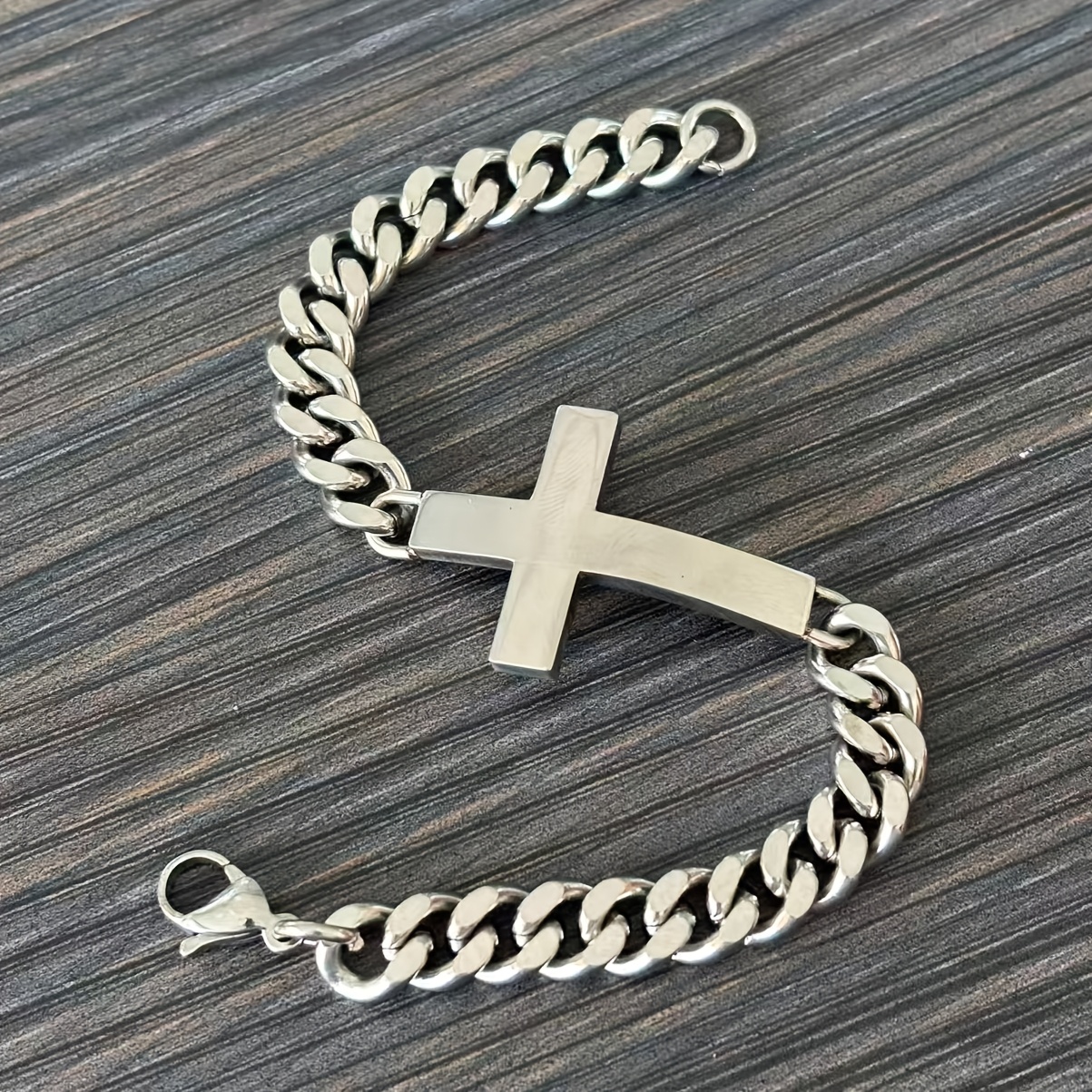 Fashion Stainless Steel Playing Card Cross Stitching Bracelet