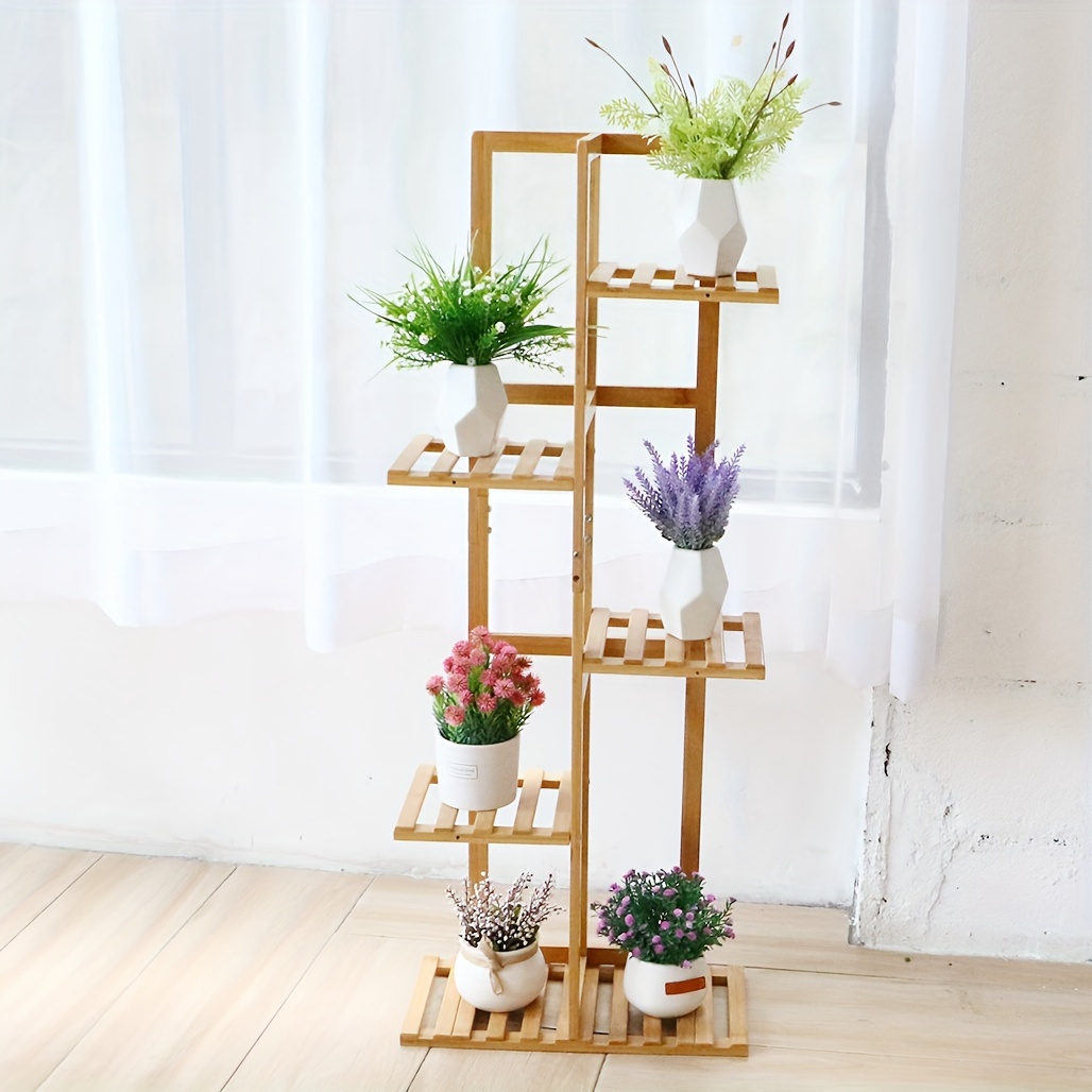 TEMU 1 pezzo Scaffale per Piante in Legno, Portafiori, per Piante Multilivello, Mensola per Fiori, Scaffale in Piede, per Tenere Pi羅 Piante in Vaso,