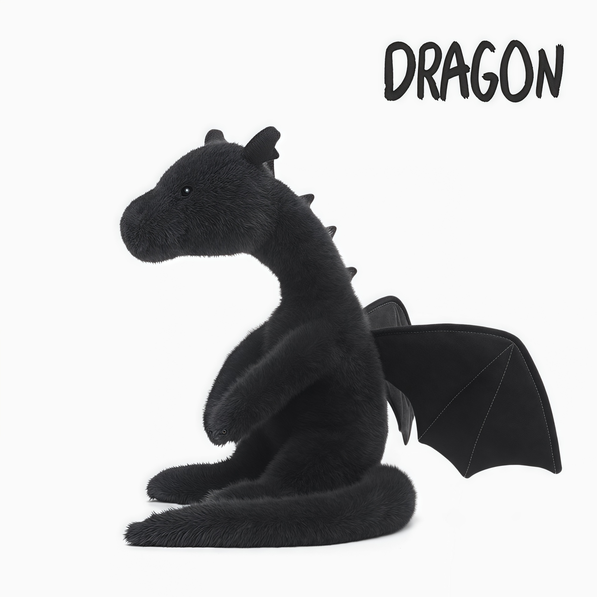 Image of 85cm/33.46 Inches Giant Plush Filling, Black Dragon Plush Doll, Children's Gift, Birthday Gift, Holiday Gift, Plush Figure, Plush Doll, Plush/dragon, Plush/black Dragon Plush