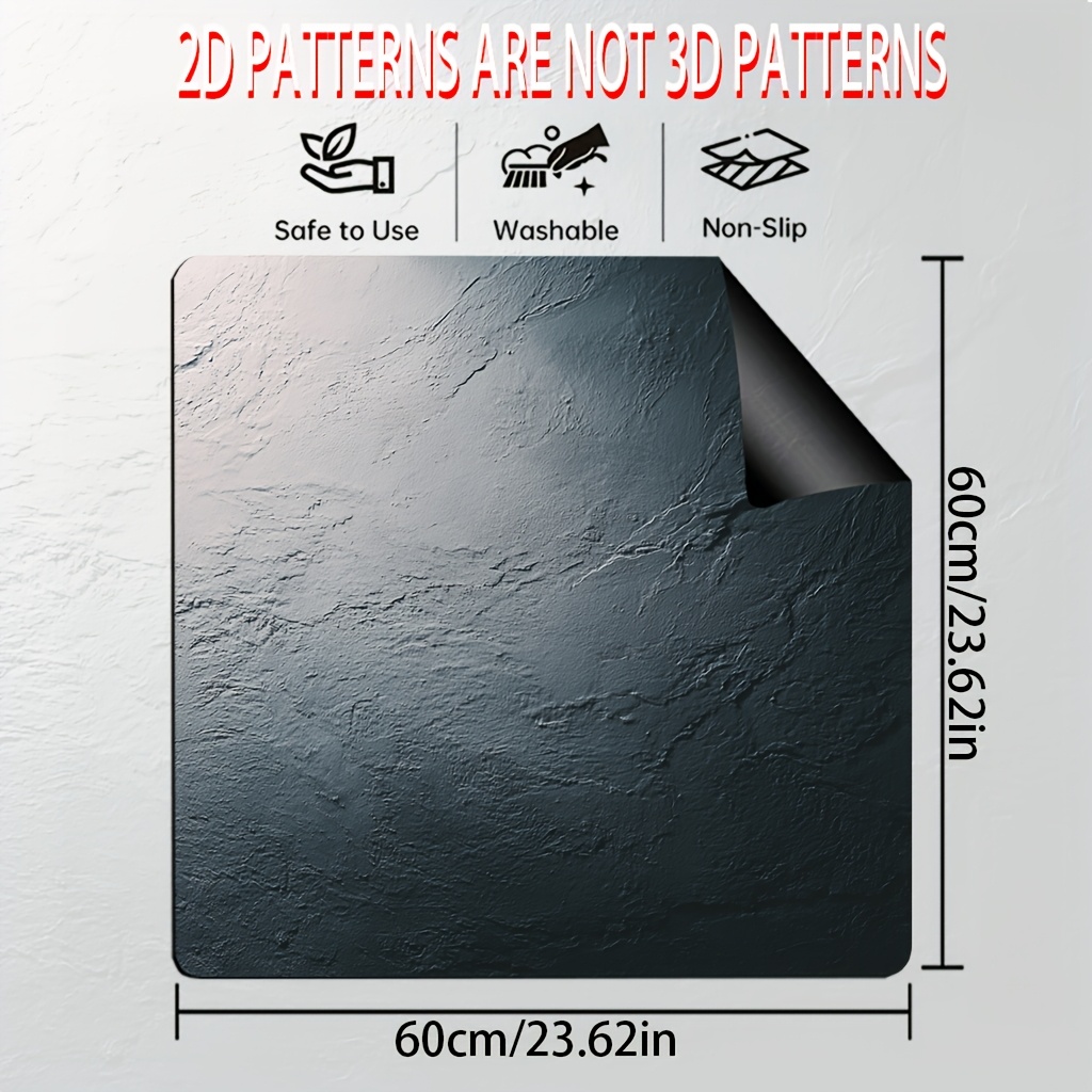 TEMU 1pc Tapis de protection de cuisinière à impression plate 2D | Carré uni, polyester durable pour polyvalent tapis de four, tapis de machine à