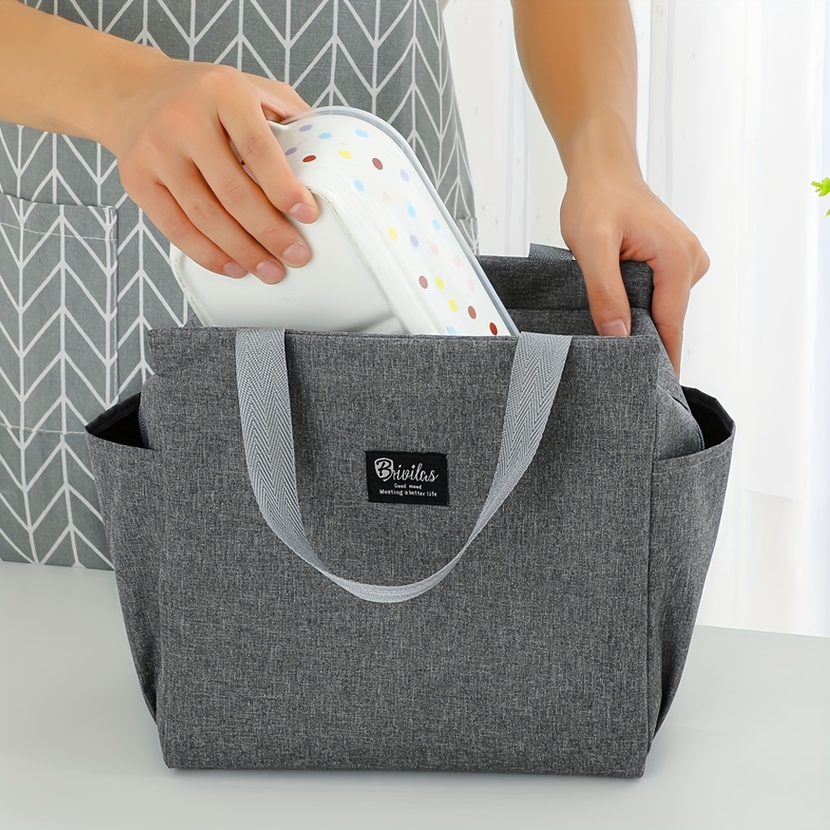 

Bag, Thickened And Insulated , Portable Rectangular , , No , , Kitchen Storage Organizer For And Meals