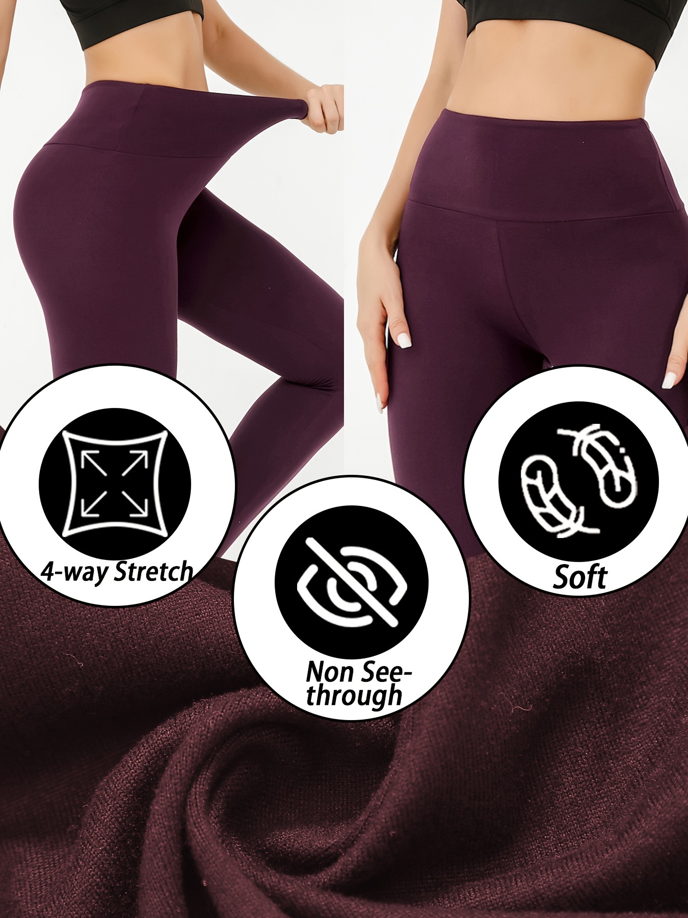 Super Soft Leggings For Women, High Waisted Tummy Control No See Through  Workout Yoga Running Tights, Women's Activewear - Temu France