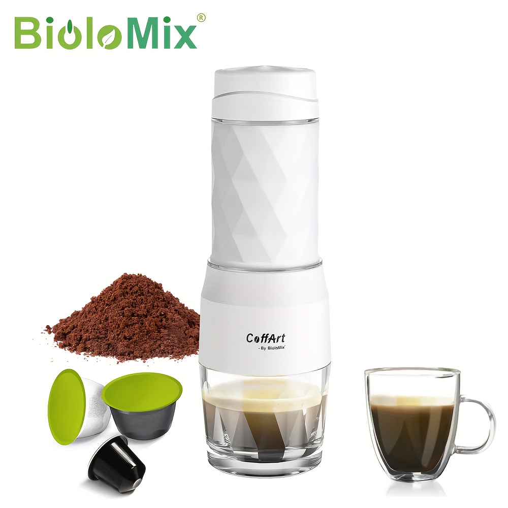 

Biolomix Portable Coffee Maker Espresso Machine Hand Press Capsule Ground Coffee Brewer Portable For Travel And Picnic