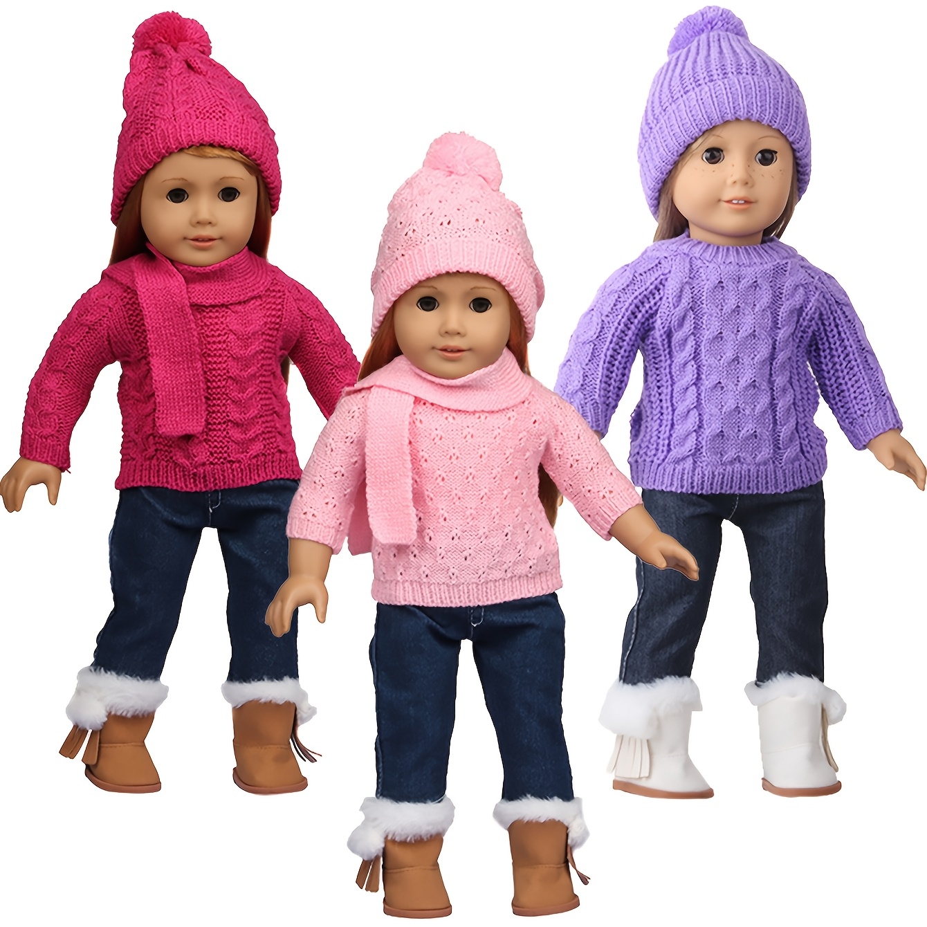 

[1 Set Doll Outfit] 1 Set Doll Outfit, And Hat , Polyester Clothes For , Purple, Hot ,