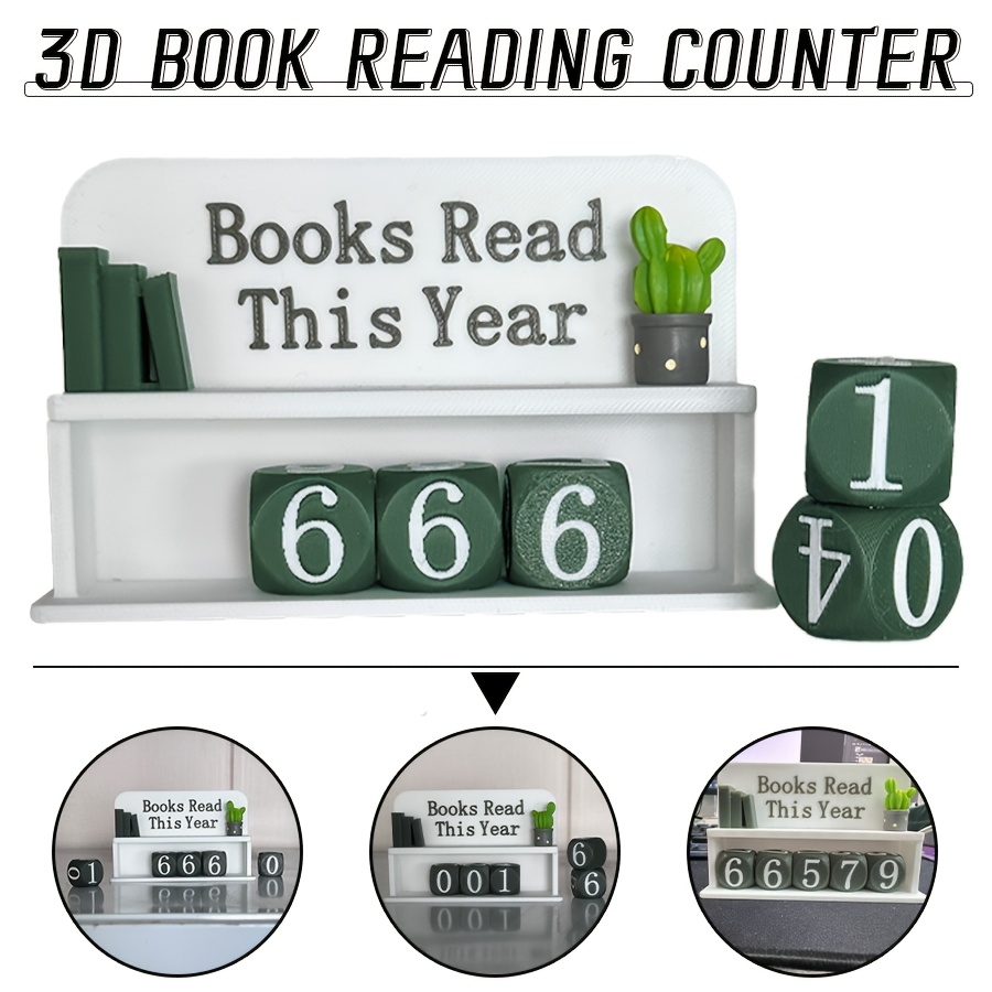 TEMU Ornement de décoration de compteur de lecture de livre 3D de Noël - Aide aux objectifs de lecture et affichage du , accessoire pour les amateurs