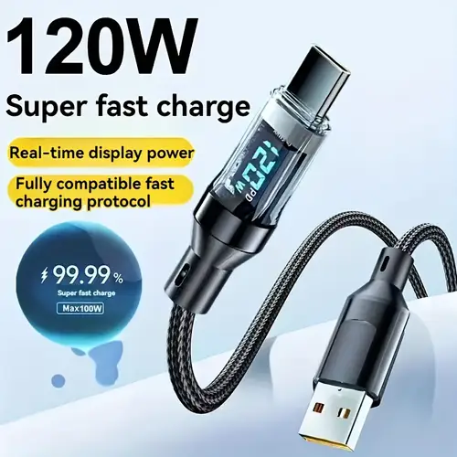 2 1 fast charging usb a to type c cable with led data sync usb 6a compatible with for iphone 15 16 for xiaomi for poco for samsung