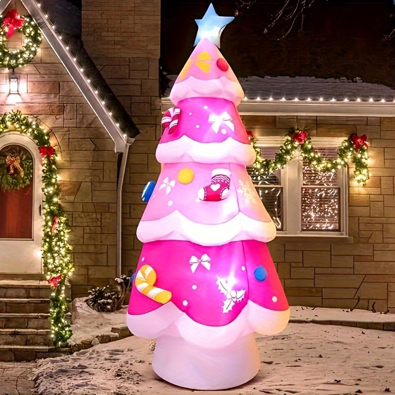 

7ft Inflatable Christmas Tree Outdoor, Blow Up Yard Decoration, Outdoor Lawn Winter Décor Christmas Decoration, Led Lights For Christmas Party Holiday