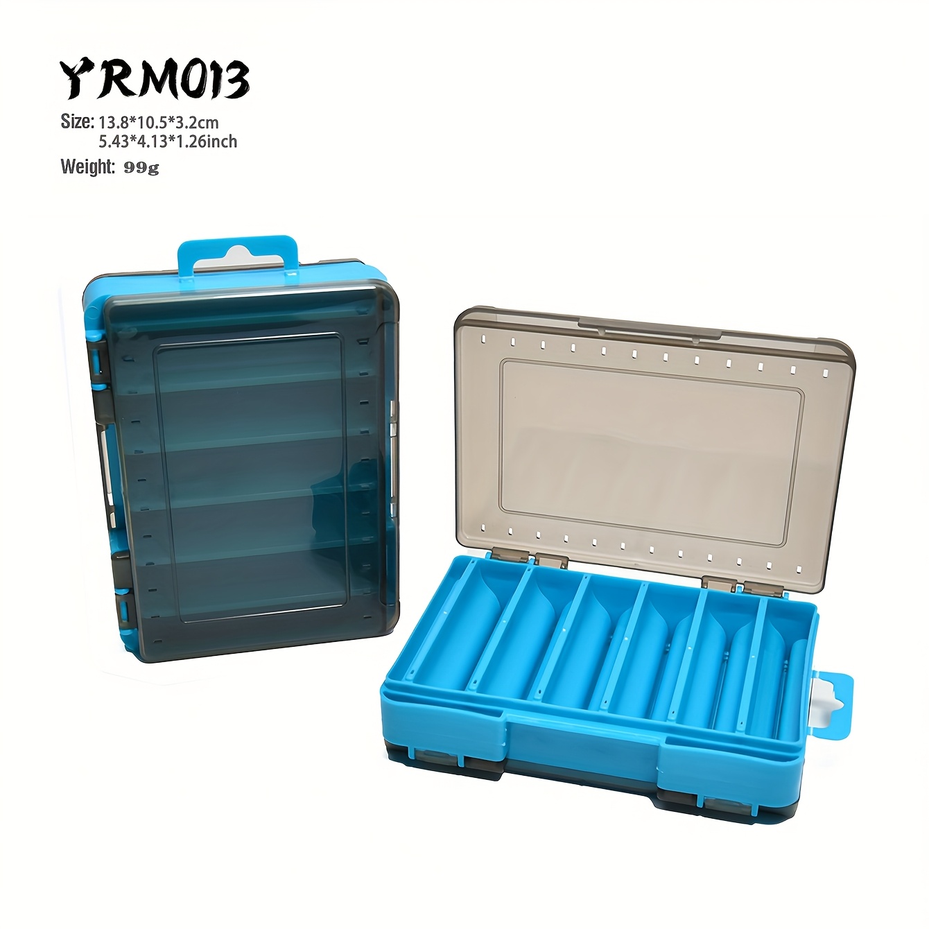 double sided tackle box 12 grid lure bait hook wooden shrimp - Temu  Mauritius