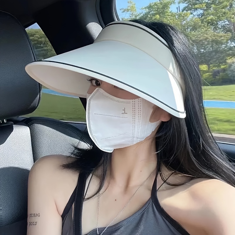 Face_Shield Protector Sun Visor Hat UV Protection Summer Sun Cap Great for  Oudtoor Hiking Camping Golf Tennis Cycling Black at  Women's Clothing  store