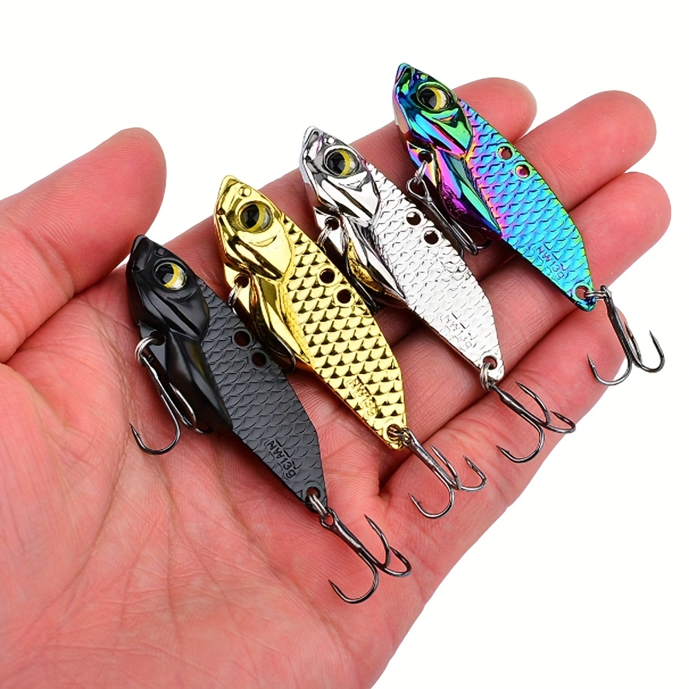 TEMU [4 piezas Señuelo Giratorio Vibratorio] 4 piezas 5G/7G/10G/13G Señuelo Giratorio Vibratorio, Señuelo de Metal para Lanzamiento Largo, Jig de