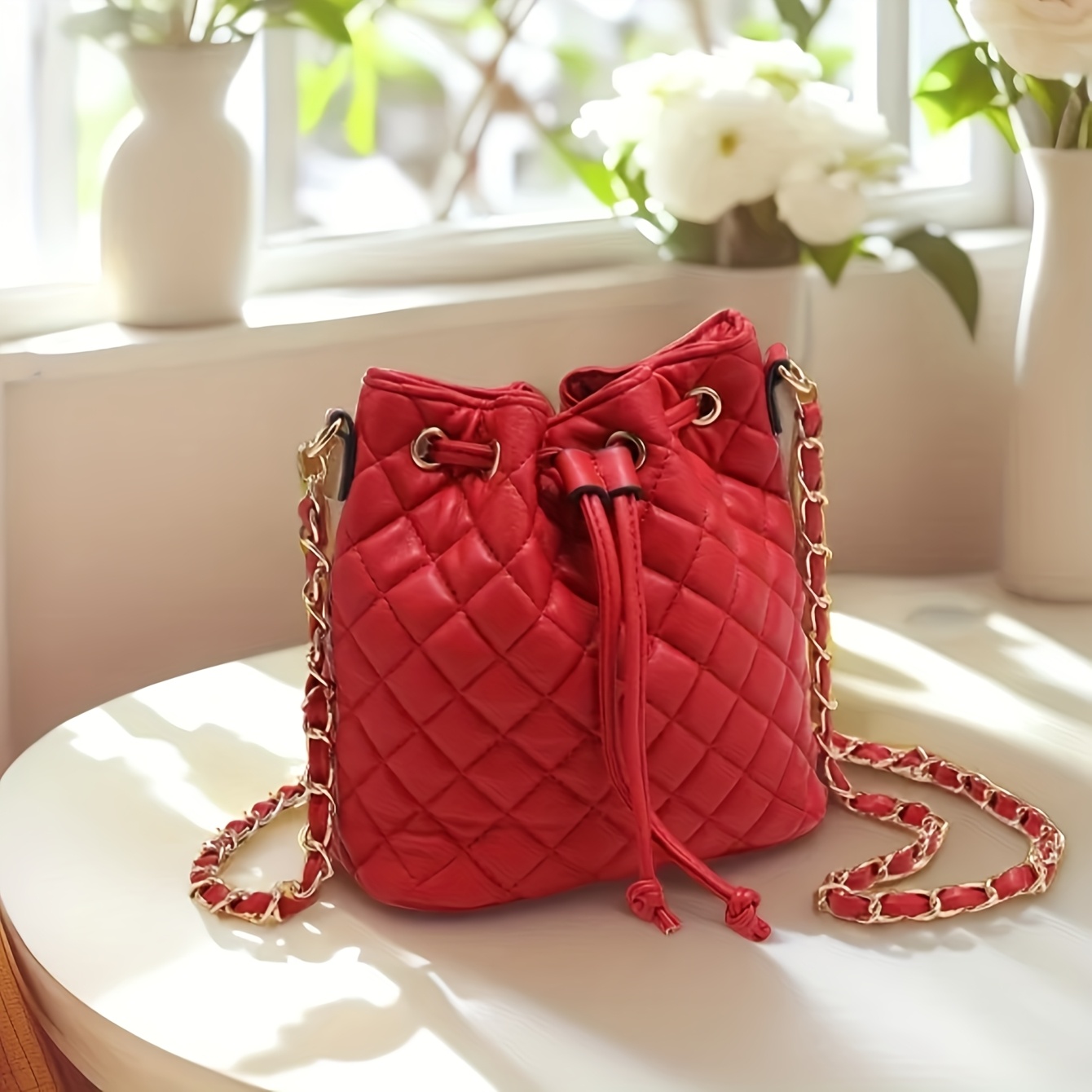 

1pc Bag For Women, Crossbody Purse Shoulder , Polyester Lined Drawstring Bag