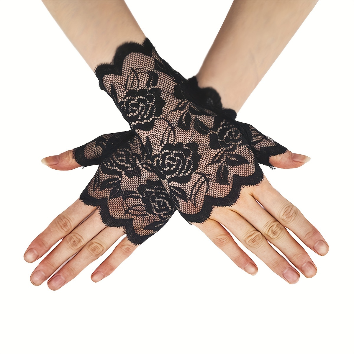 E-shop Forever And Moment 1/6 Paar Damen Kurze Spitzenhandschuhe Sonnenschutz Fingerschutz Braut Handgelenk Handschuhe Oper Abend Hochzeit Ball Cosplay