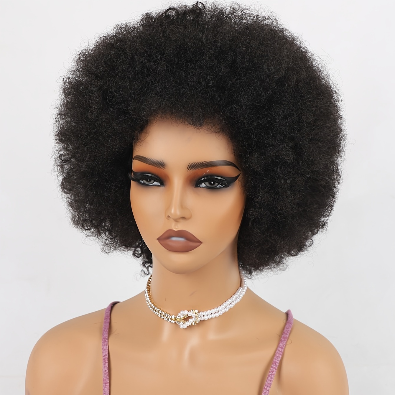 Synthetic Afro Puff Wig Short Afro Wigs For Women 70 s Afro Puff Wigs Large Bouncy And Soft Shoulder Length Daily Costume Cosplay Party Wig