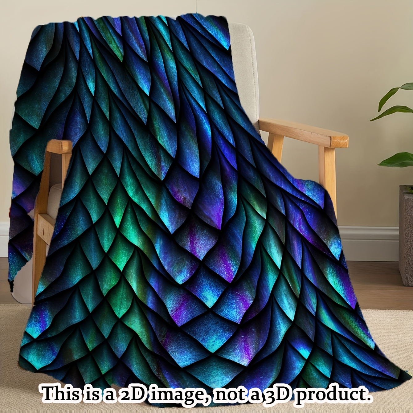 2d Flat,1pc Tri-color Print Flannel Throw Blanket - Soft, For Couch, Bed, Office, And Travel - Versatile Gift, Christmas Present