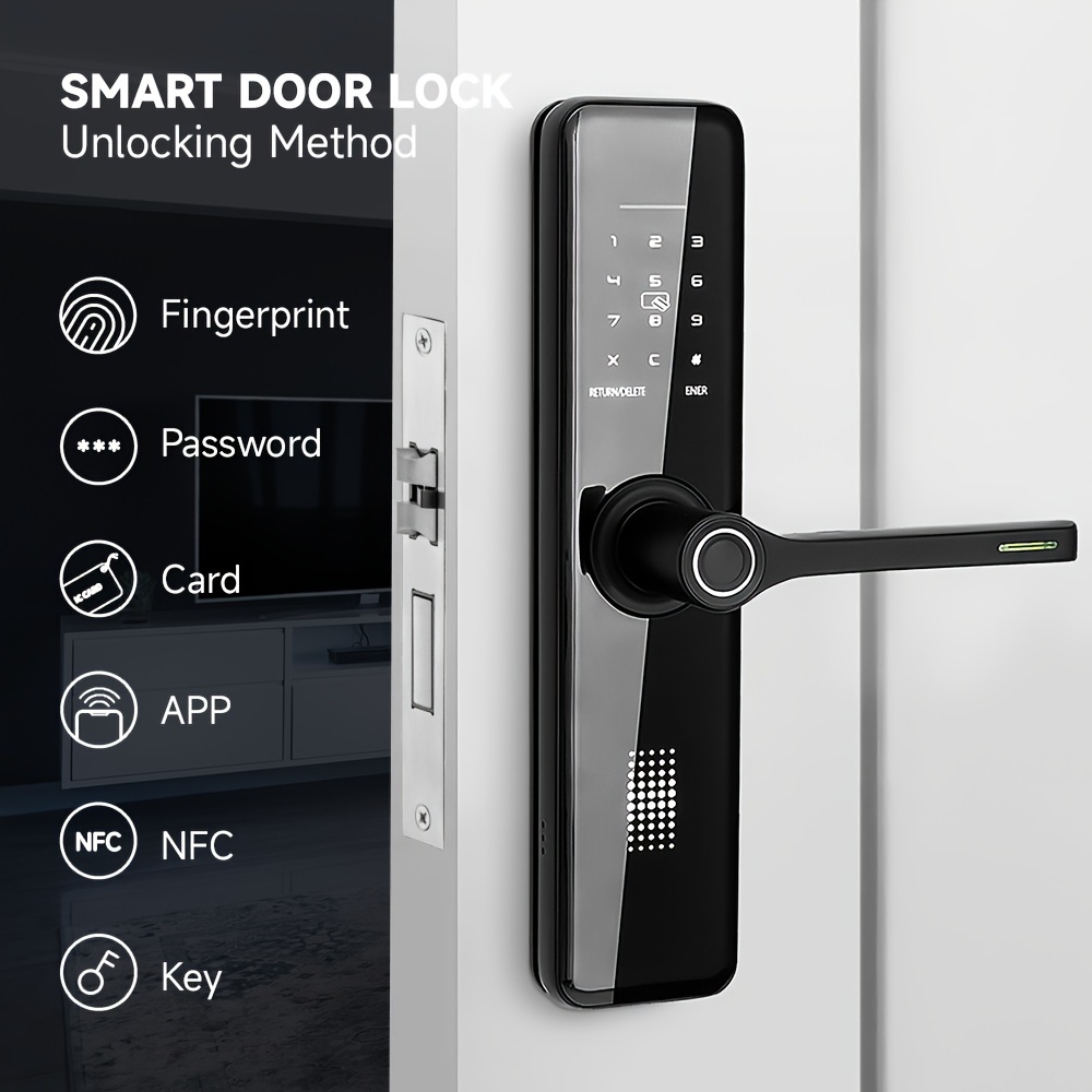Home Electronic Digital Biometric Fingerprint Door Lock Keyless Entry Door  Lock with App and Keypad, Smart Door Lock, Front Door Locks