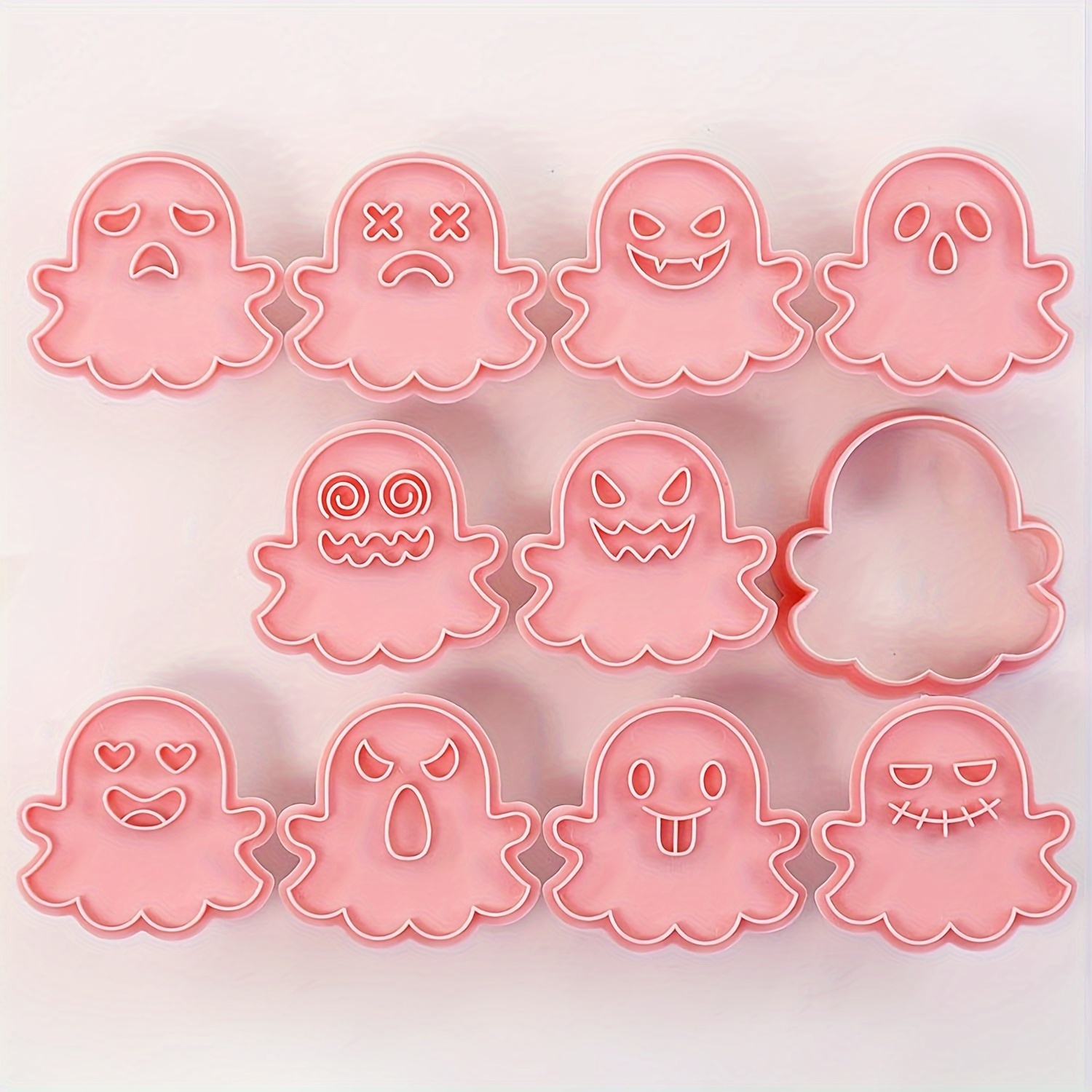 10-teiliges Halloween Ausstechformen Set - Geister, Augen & Münder