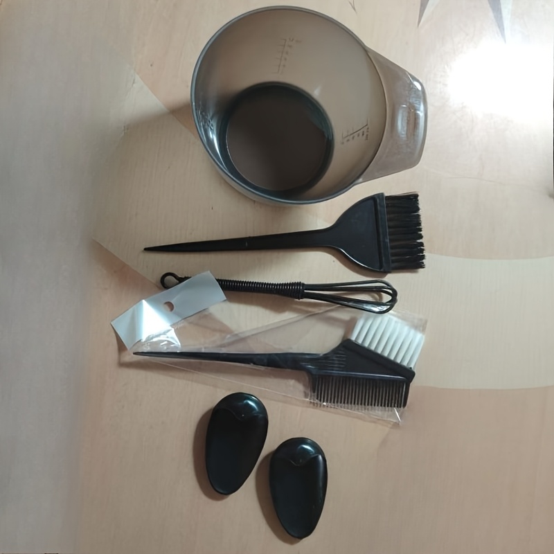 TEMU 6pcs/set Professional Hair Coloring Kit For Barber Salon And Home Use - Includes Hairdressing Tools For Match
