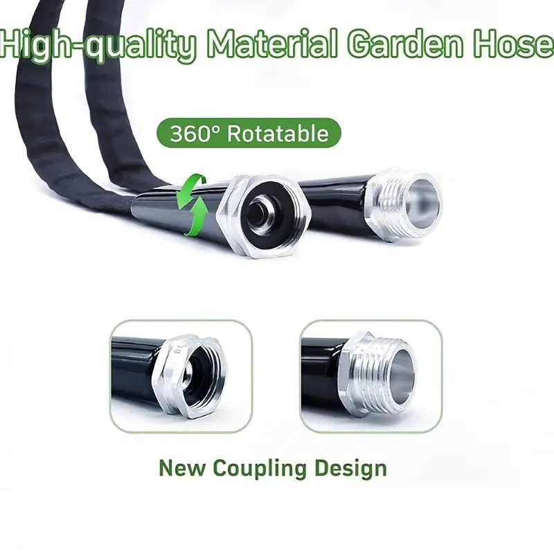 100ft 50ft non expandable garden hose innovative anti kink technology kink free flexible water hose with 10 pattern spray nozzle 3 4 brass connectors leak proof non hose covering fabric for lawn yard car washing and outdoor use Product details 2