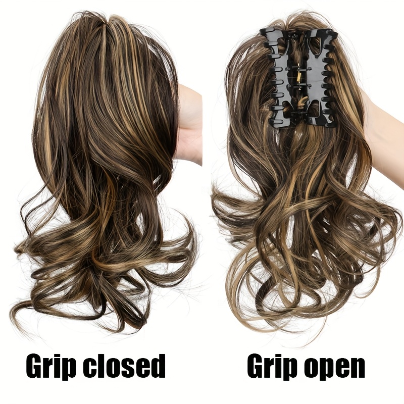 12 inch short curly clip in ponytail extension heat resistant synthetic hair with   claw clip multi color options for weddings parties casual attire women girls natural look hairstyle details 1