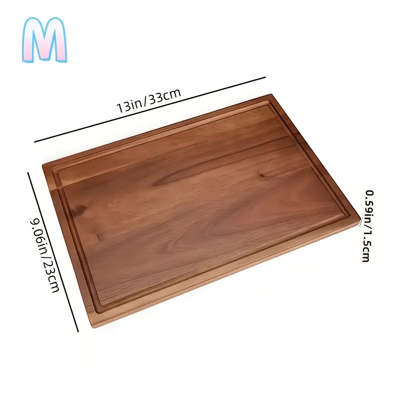 TEMU 1 Piece Of Solid Wood Cutting Board, 3 Sizes, Large, Medium, Small, Grooved Acacia Wood Cutting Board, Solid Wood Cutting Board, Wooden Cutting
