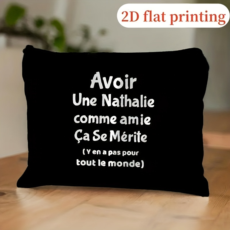 TEMU 1pc, Trousse de Cosmétique Imprimée , Matériau, Légère, Douce, Trousse de Rangement Tendance, Impression Plate 2D, Parfaite pour les Crayons et